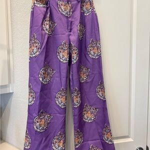Purple Pants with Tiger Print